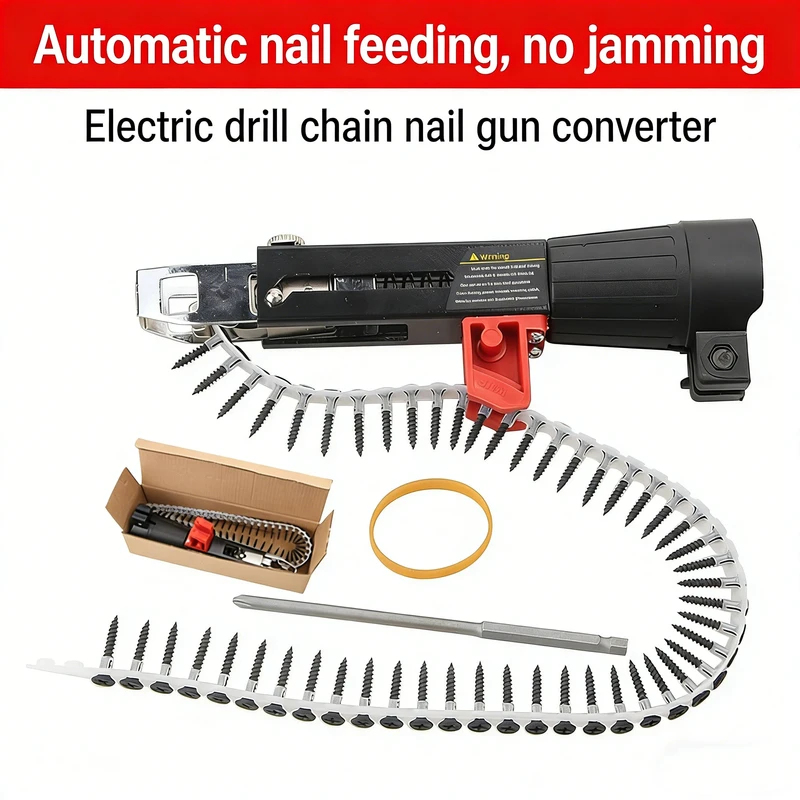 Woodworking Nail Gun - Auto Feed Chain Belt Screw Gun