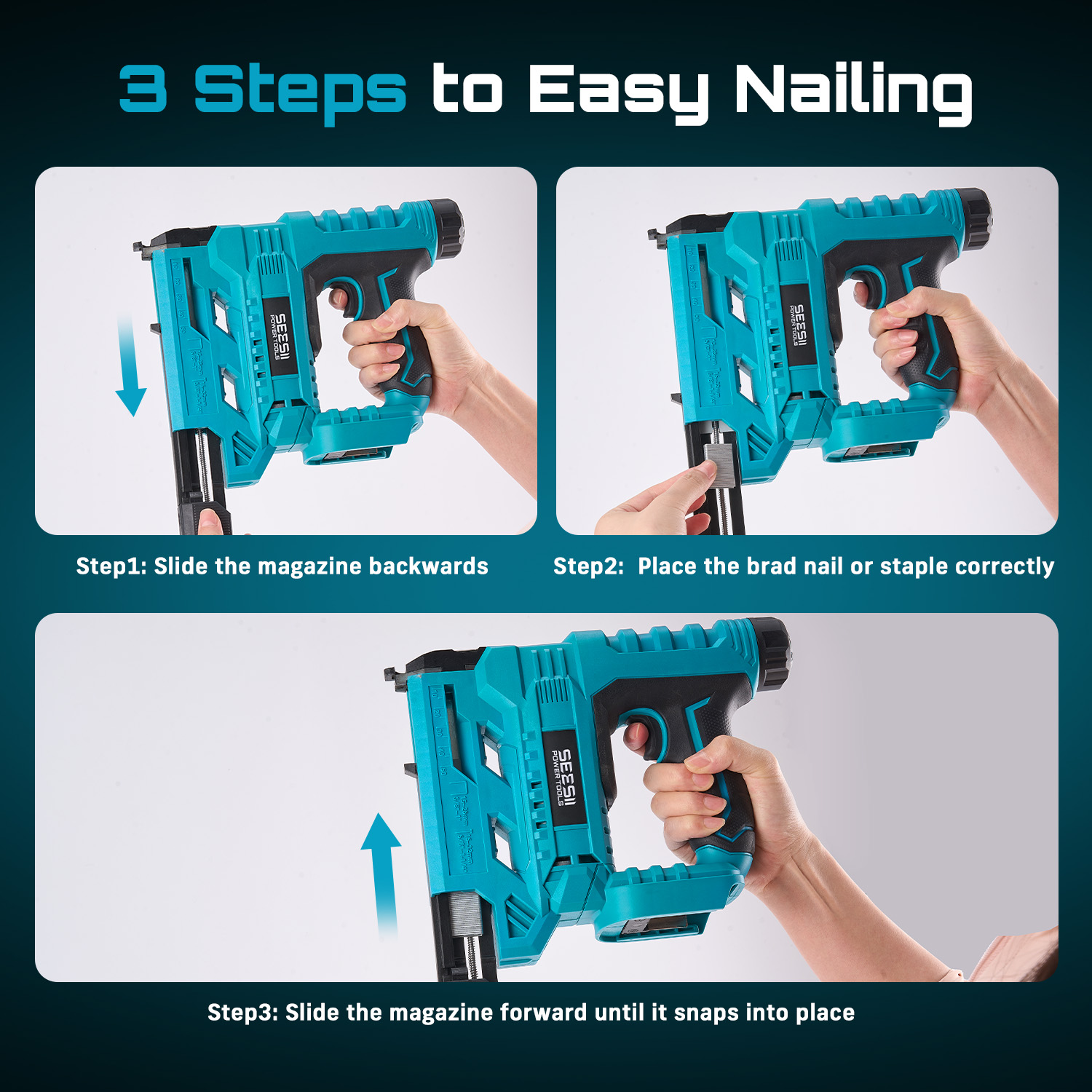 SEESII Electric Nail Gun Cordl - огляд і ціна Woodworking Nail Gun
